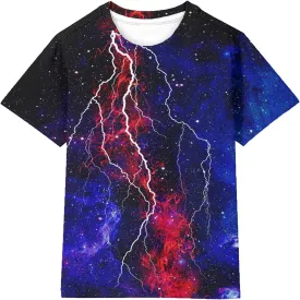 Asylvain Boys Girls Shirts Short Sleeve 3D Print Funny Colorful Tee Shirts for Kids Size 6-16