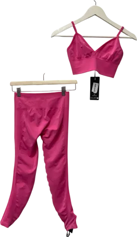 Bo   Tee Pink High-waist Define Luxe Leggings & Matching Sports Bra UK M
