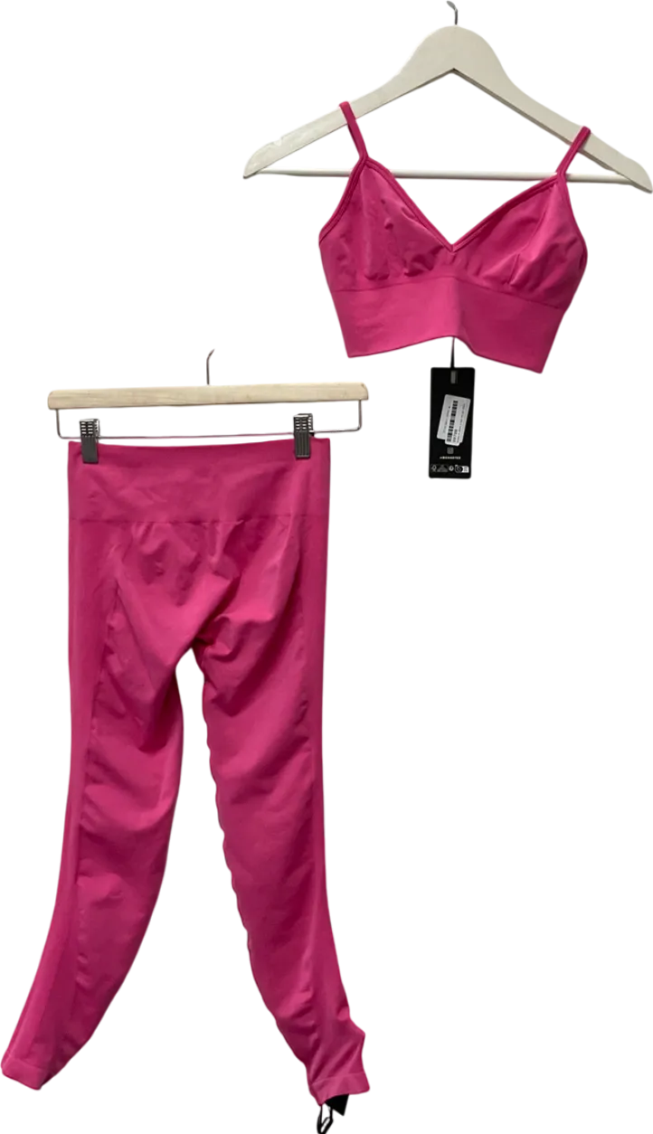 Bo   Tee Pink High-waist Define Luxe Leggings & Matching Sports Bra UK M
