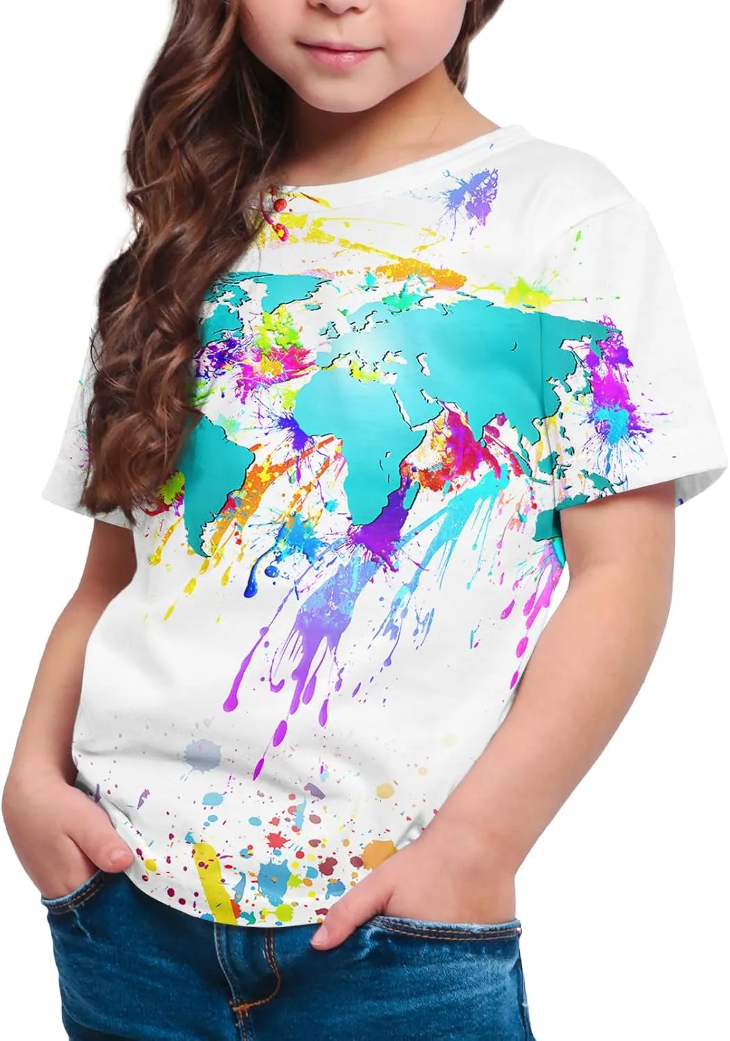 Boys Girls Kids Tee Shirt 3D Print Graphic Short Sleeve Shirt for Kids 6-16 Years