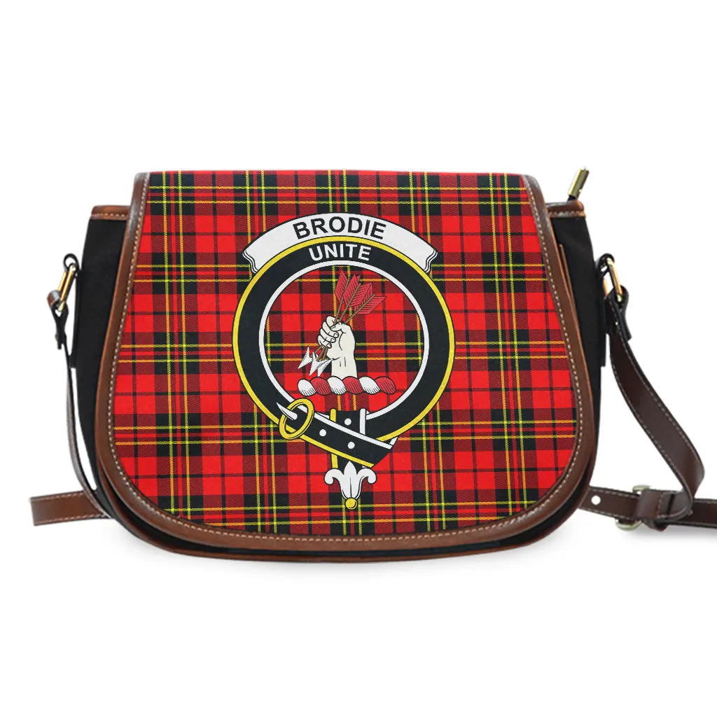 Brodie Modern Tartan Saddle Bag with Family Crest