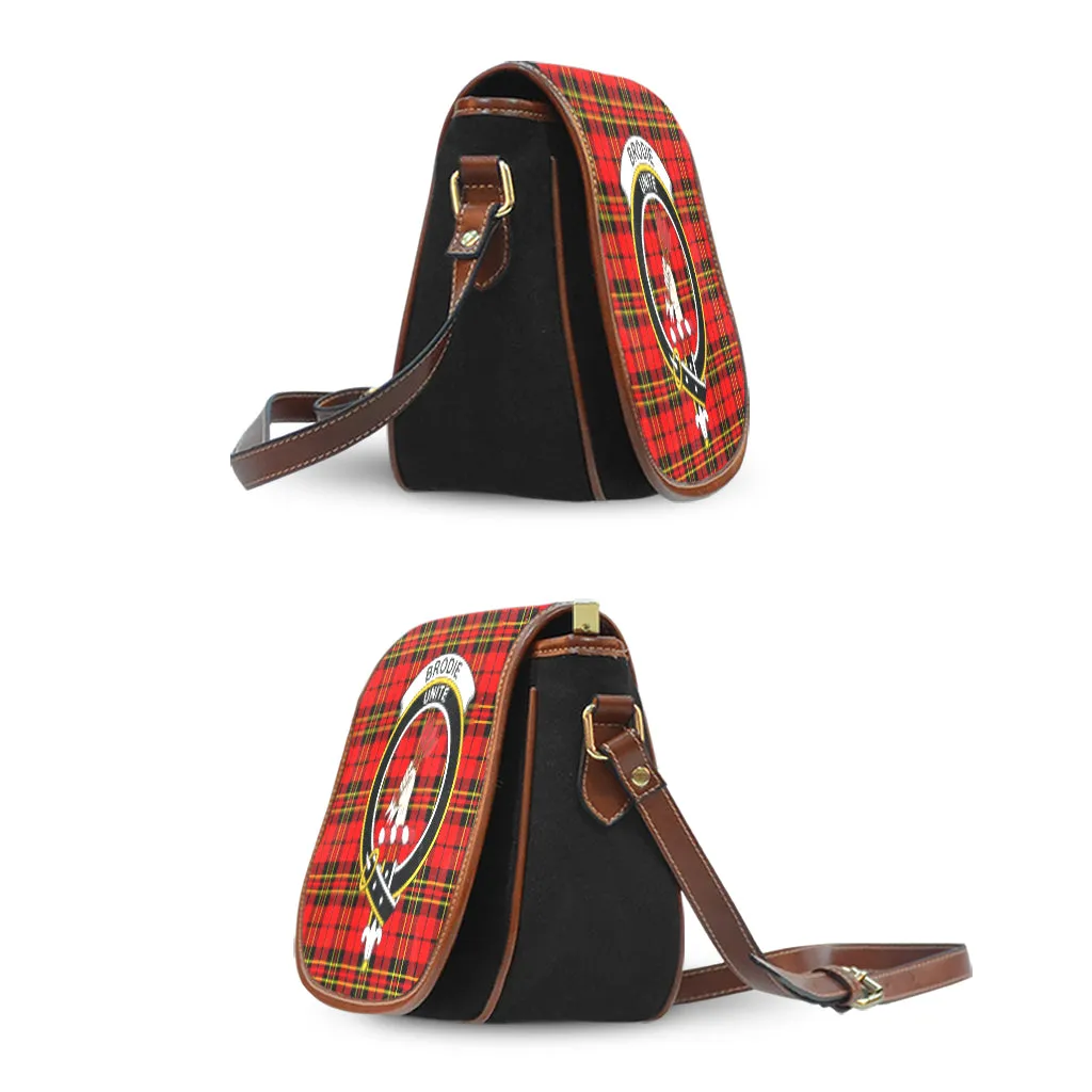 Brodie Modern Tartan Saddle Bag with Family Crest