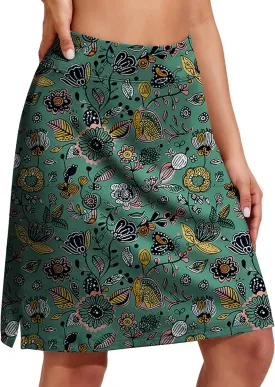 COOrun Women's 20" Knee Length Skorts Skirts Athletic Tennis Skorts Long Golf Skirt with Pockets Modest Skirts