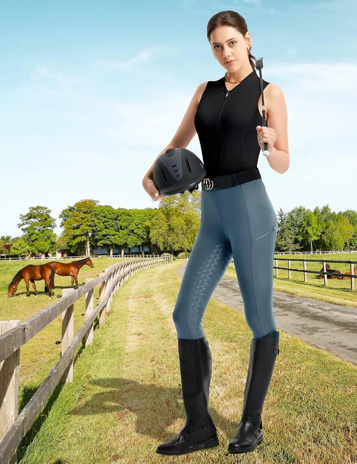 FitsT4 Sports Women Golf Polo Shirt Workout Tank Tops Sleeveless Zip V Neck Tennis Athletic T Shirts