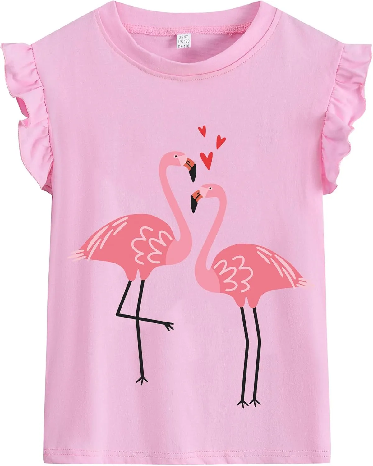 Girls Short Sleeve Shirts Casual Toddler Ruffle T Shirt Kids Bee Tank Top Mermaid Ice Cream Summer Crewneck Tees 2-7 Years