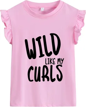 Girls Short Sleeve Shirts Casual Toddler Ruffle T Shirt Kids Bee Tank Top Mermaid Ice Cream Summer Crewneck Tees 2-7 Years