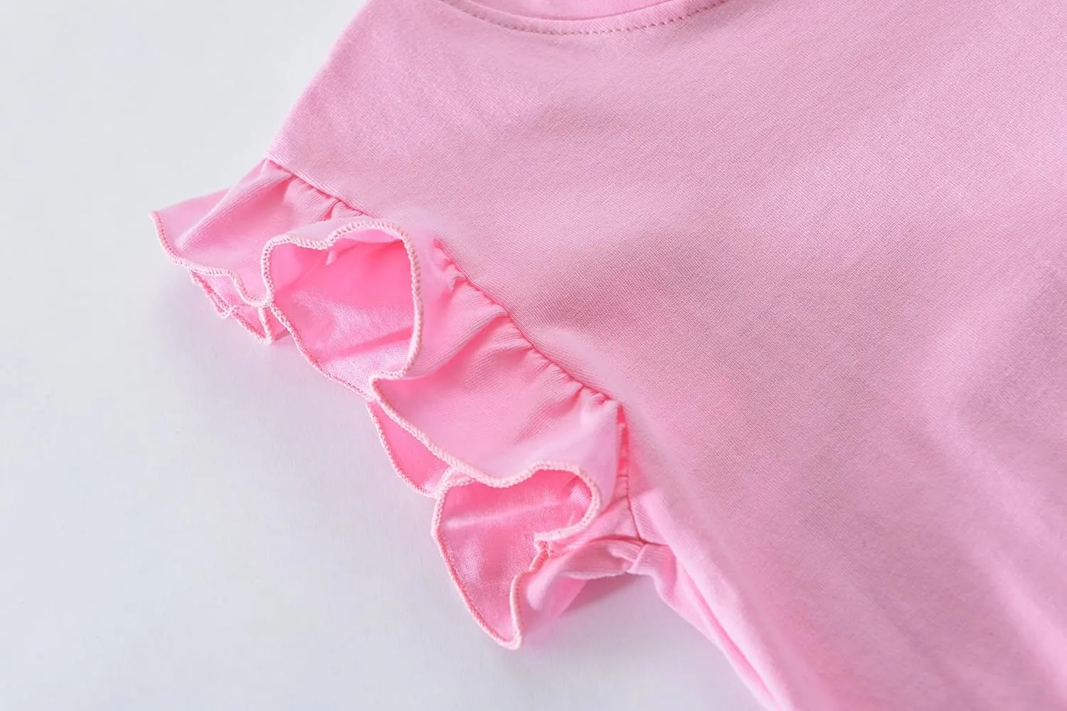 Girls Short Sleeve Shirts Casual Toddler Ruffle T Shirt Kids Bee Tank Top Mermaid Ice Cream Summer Crewneck Tees 2-7 Years