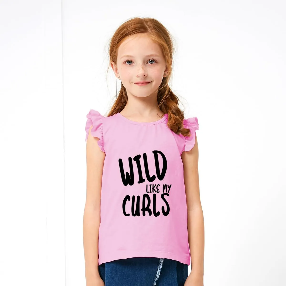 Girls Short Sleeve Shirts Casual Toddler Ruffle T Shirt Kids Bee Tank Top Mermaid Ice Cream Summer Crewneck Tees 2-7 Years