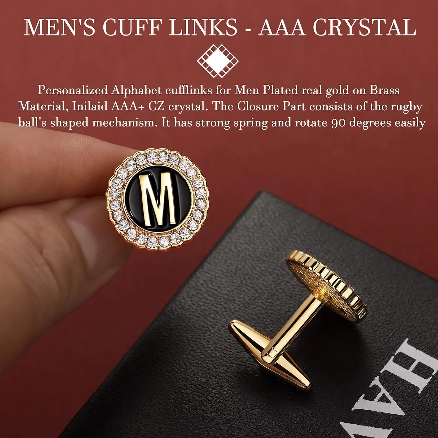 HAWSON Tie Clips, Cufflinks, Tie Tack & Lapel Pins for Men - Suitable for Neckties and French Cuff or Dress Shirt Suits - Jewelry Box Packed, Initials Designed