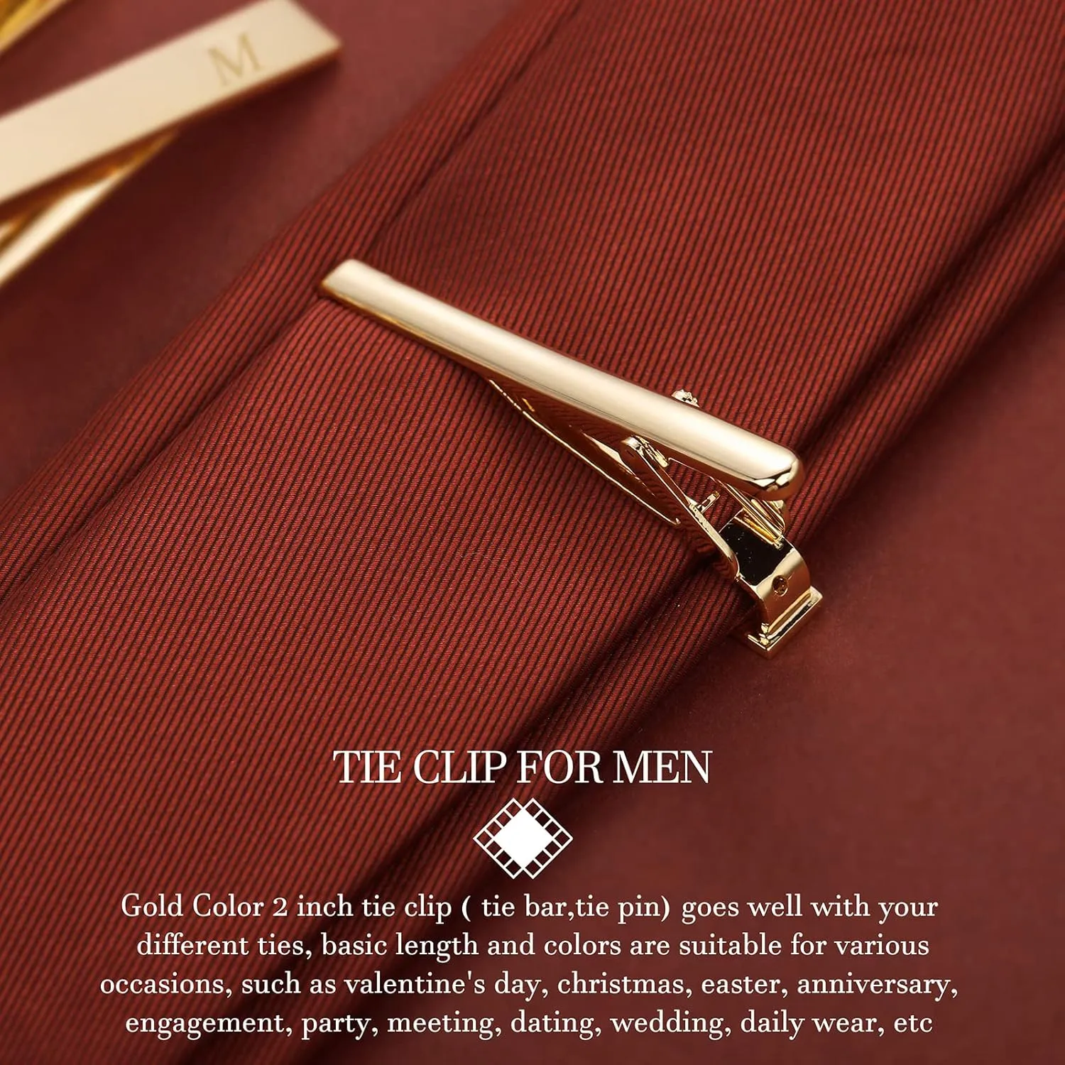 HAWSON Tie Clips, Cufflinks, Tie Tack & Lapel Pins for Men - Suitable for Neckties and French Cuff or Dress Shirt Suits - Jewelry Box Packed, Initials Designed