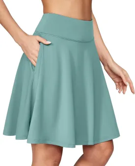 IUGA 20" Knee Length Skorts Skirts for Women with Pockets Tennis Skirt High Waisted Golf Skirts for Women Casual Athletic