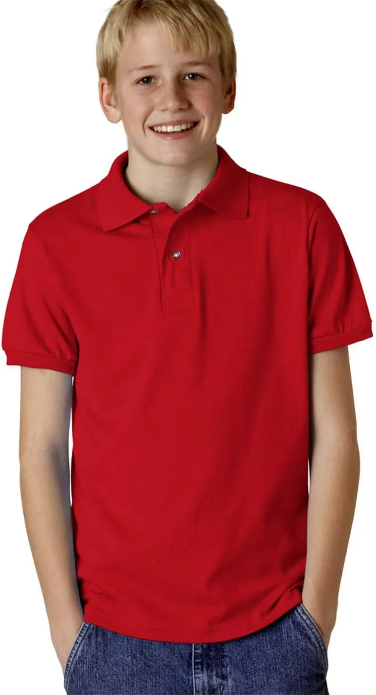Jerzees Boys' SpotShield Short Sleeve Uniform Polo (2-Pack)