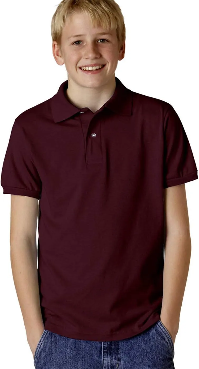 Jerzees Boys' SpotShield Short Sleeve Uniform Polo (2-Pack)