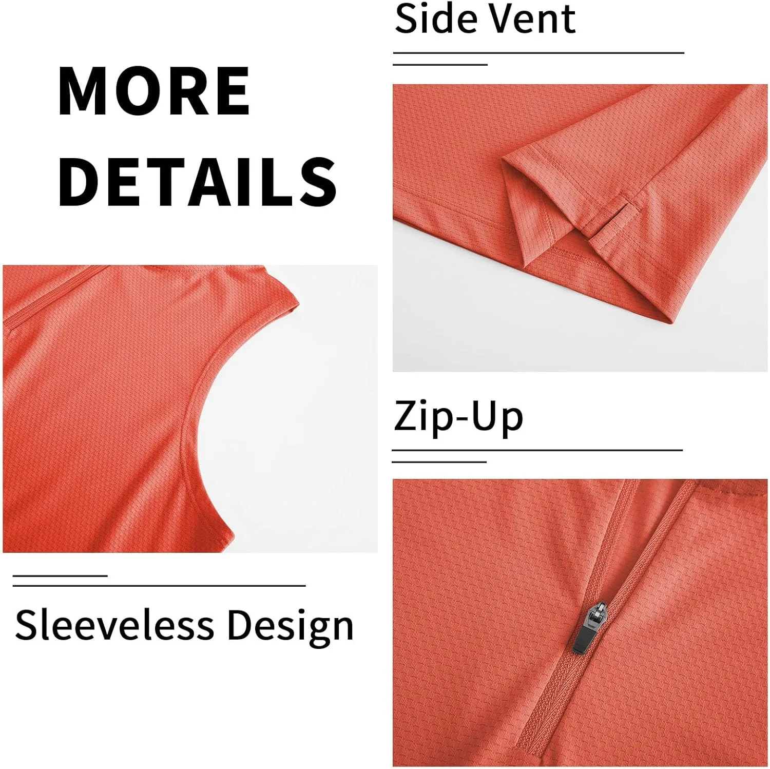 LastFor1 Women's Golf Polo Sleeveless Shirt Zip-Up UPF 50  UV Protection Athletic Tops Slim Fit Quick Dry Lightweight