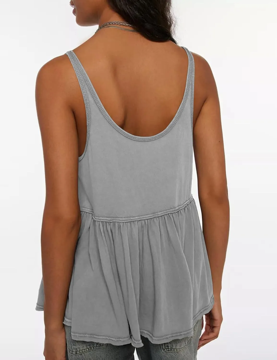 Lumister Womens Cute Babydoll Tops Sleeveless Ruffle Strap Causal T Shirts Tank Summer Tops 2025