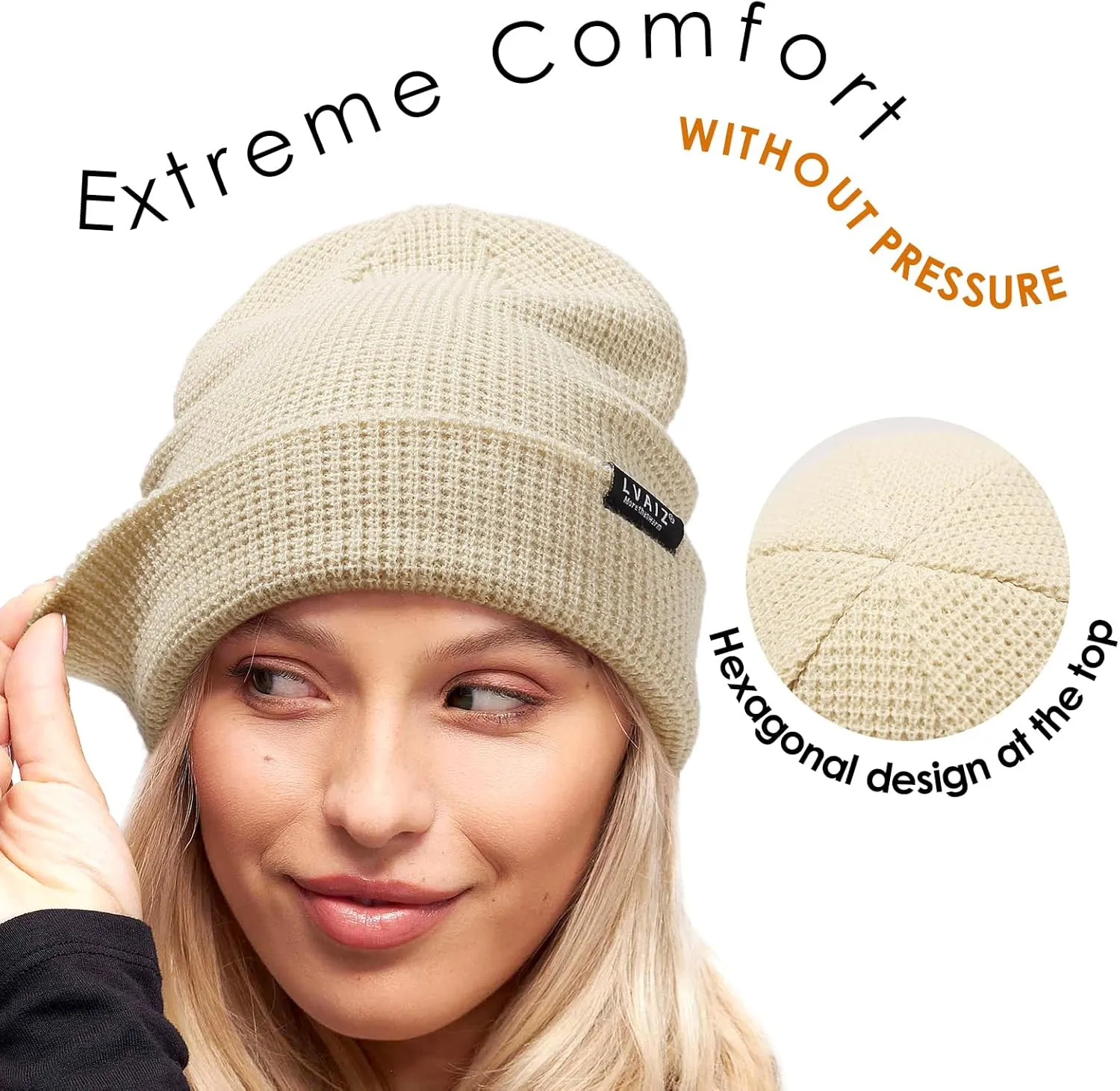 Lvaiz Hats Knit Beanie Hat for Men Women Winter Warm Knitted Waffle Slouchy Skull Watch Cap