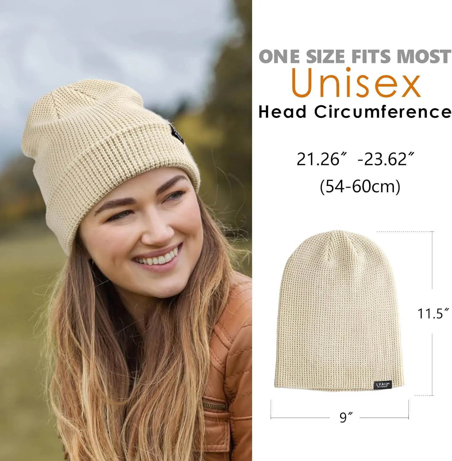Lvaiz Hats Knit Beanie Hat for Men Women Winter Warm Knitted Waffle Slouchy Skull Watch Cap
