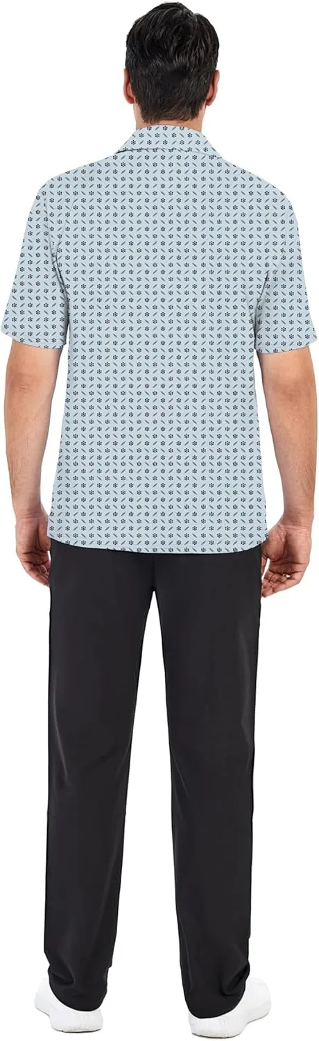 Mens Golf Shirts Short Sleeve Moisture Wicking Dry Fit Performance Athletic Polo Shirt