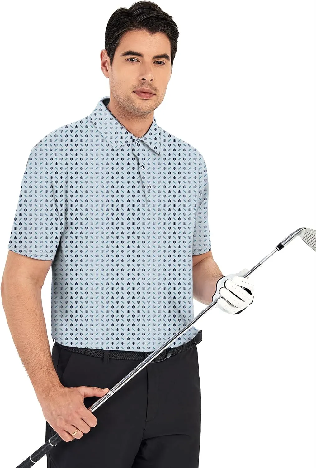 Mens Golf Shirts Short Sleeve Moisture Wicking Dry Fit Performance Athletic Polo Shirt
