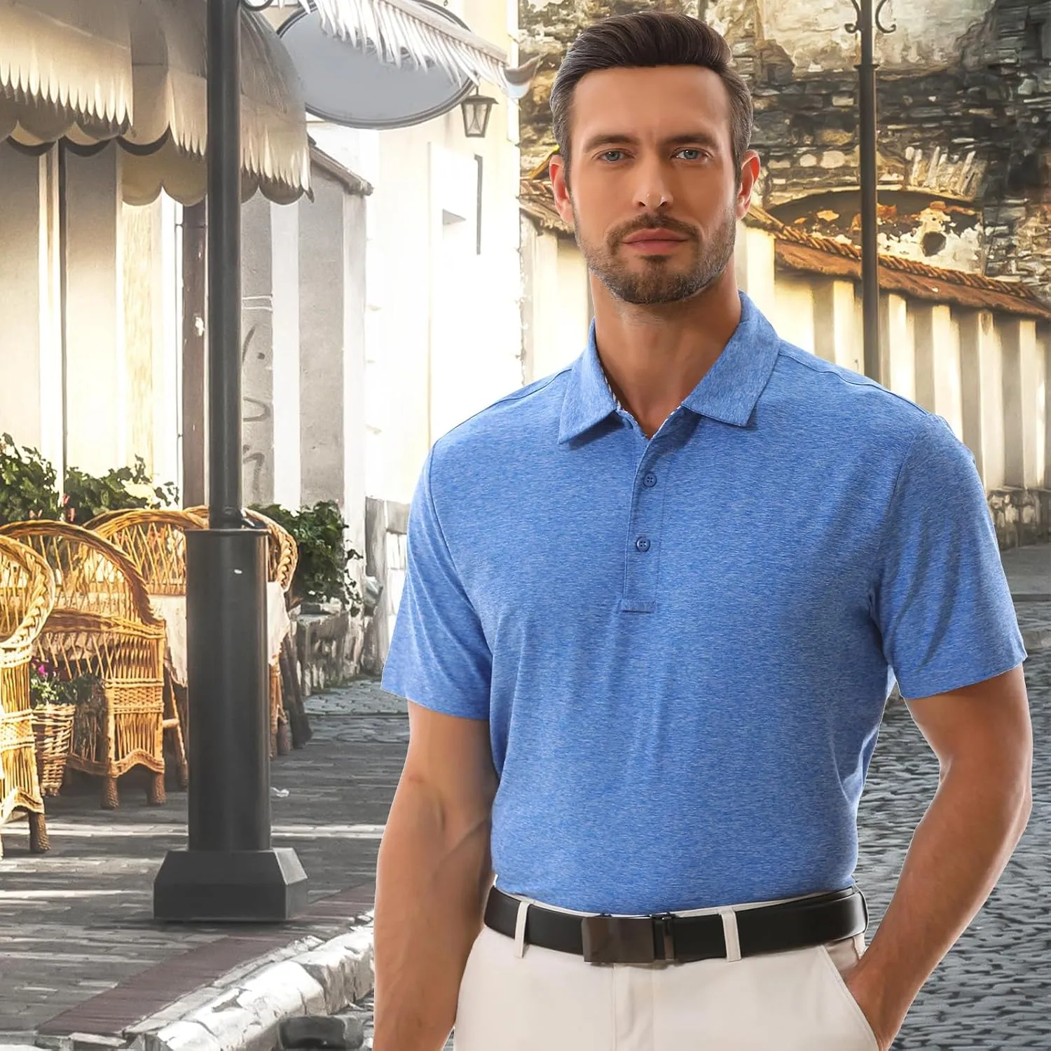 Mens Polo Shirt Quick Dry Performance Short Sleeve Tactical Shirts Golf Shirts for Men