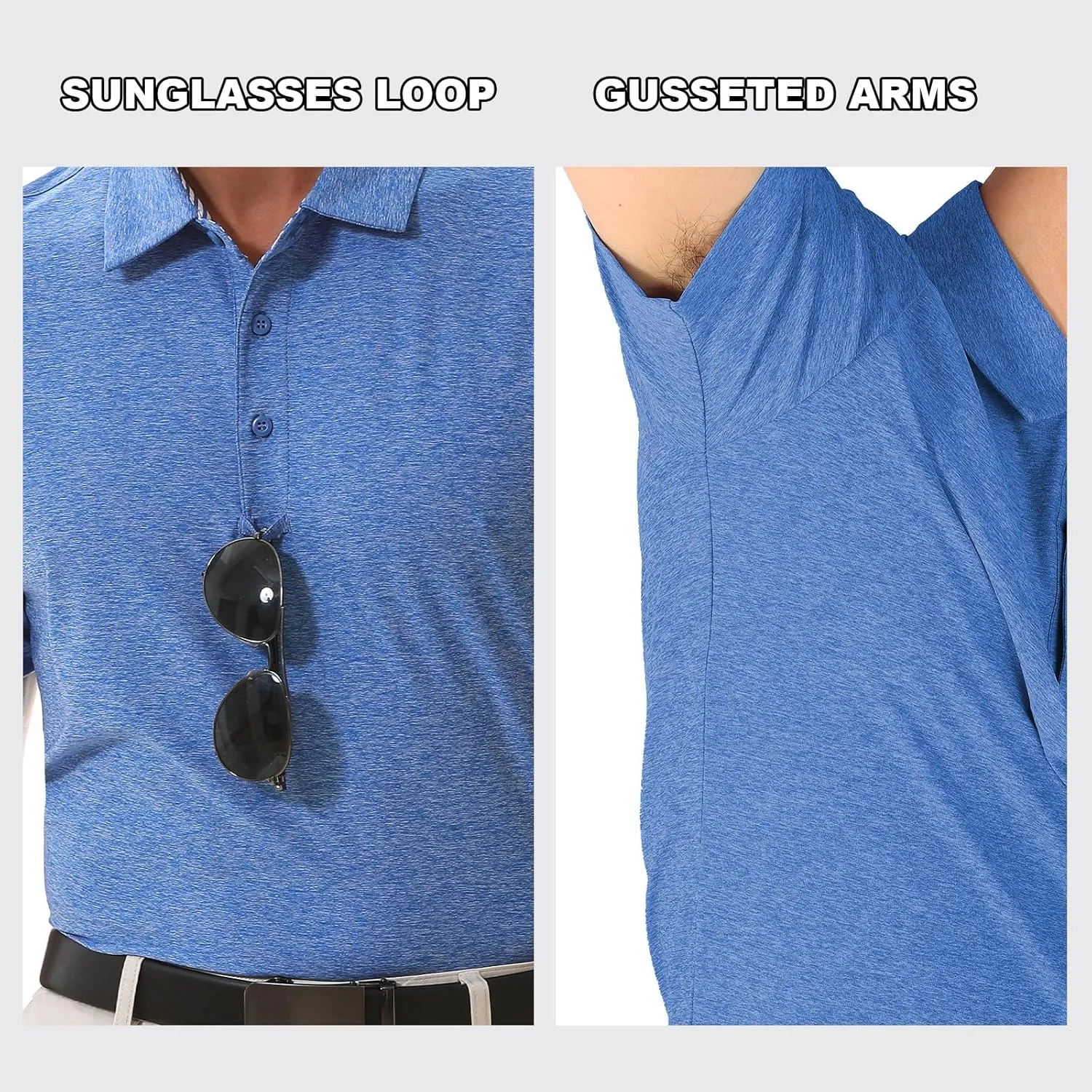Mens Polo Shirt Quick Dry Performance Short Sleeve Tactical Shirts Golf Shirts for Men