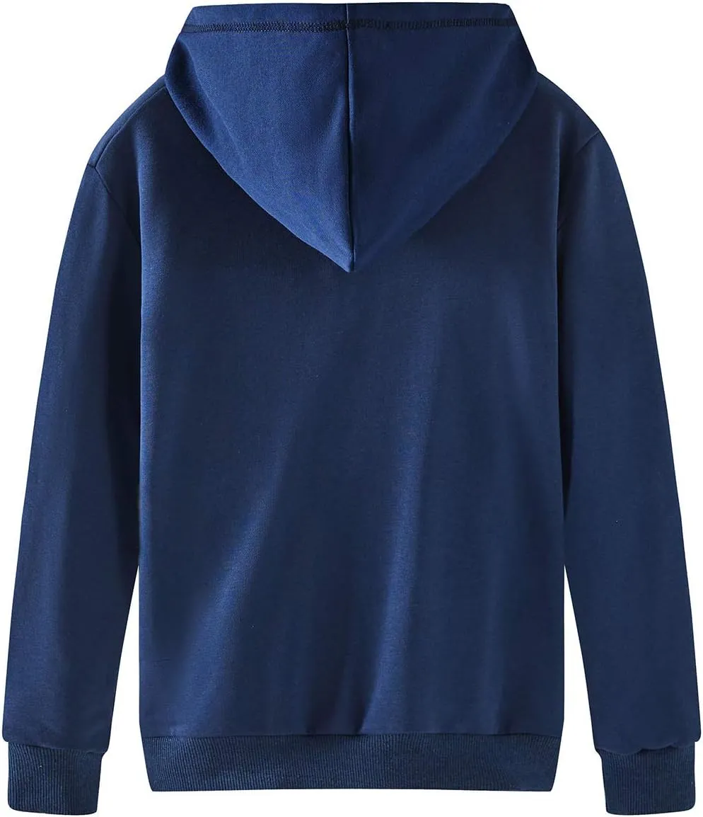 Spring&Gege Youth Solid Classic Hoodies Soft Hooded Full Zip Sweatshirts for Children (3-14 Years)