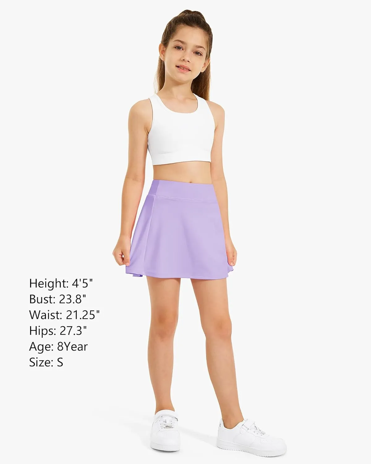 Stelle Girls Tennis Skirts with Pockets Athletic Skorts Inner Shorts High Waisted Sports Golf Running Skirt
