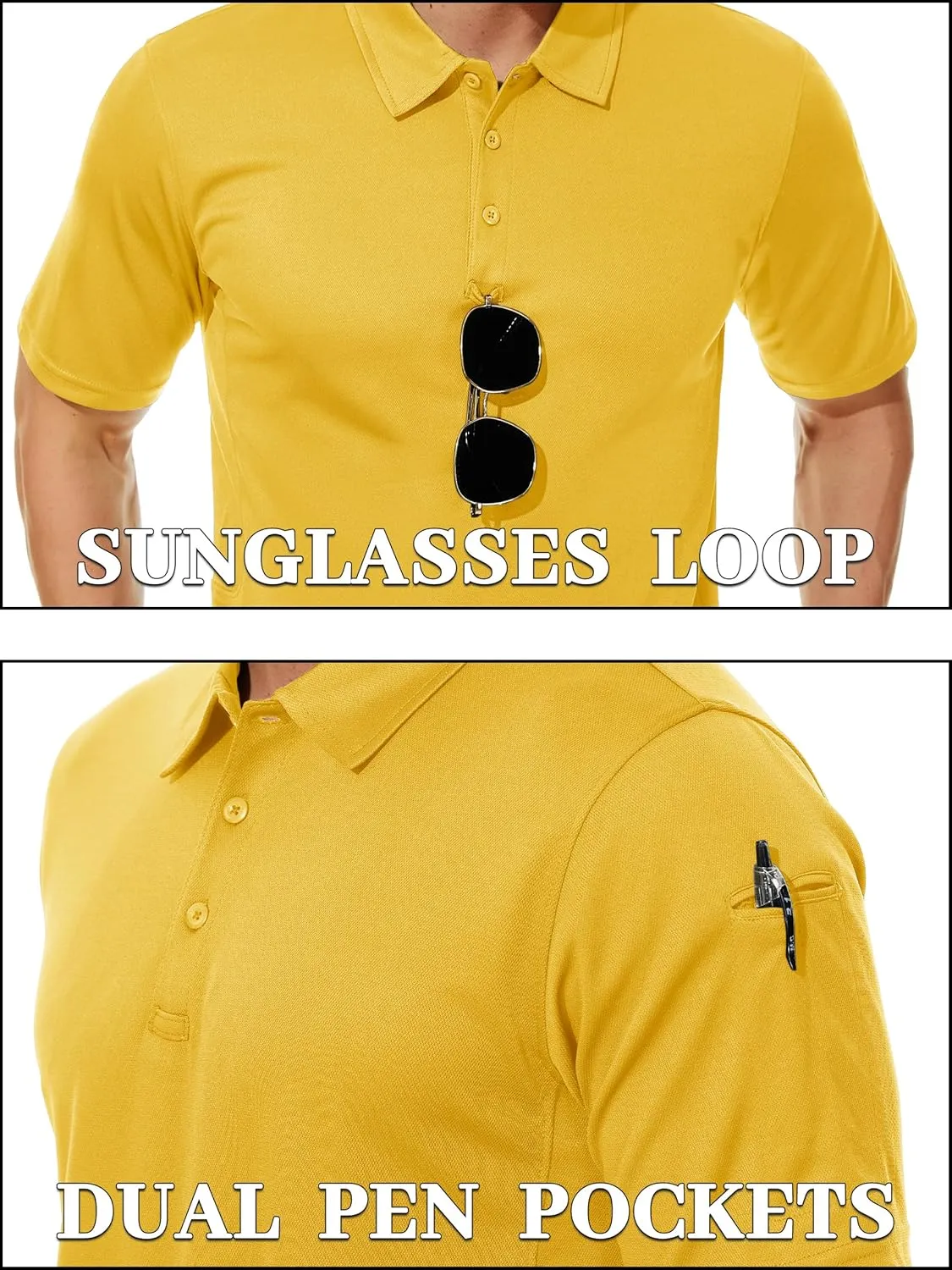 TACVASEN Mens Polo Shirt Short Sleeve Tactical Performance Collared Work Golf Shirts Dry Fit Pique Polos for Summer