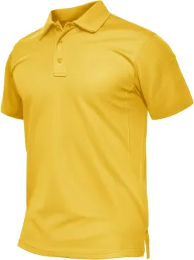 TACVASEN Mens Polo Shirt Short Sleeve Tactical Performance Collared Work Golf Shirts Dry Fit Pique Polos for Summer