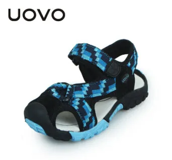 UOVO 2020 Brand Summer Beach Sandals Kids Sandals boys Leather Summer Shoes Casual Sport Sandals For Little Boys Toddler 25-35#
