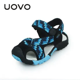 UOVO 2020 Brand Summer Beach Sandals Kids Sandals boys Leather Summer Shoes Casual Sport Sandals For Little Boys Toddler 25-35#