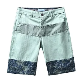 URBANFIND Men's Relaxed Fit Fashion Colorful Stripe Patchwork Shorts US Size 32 Light Green